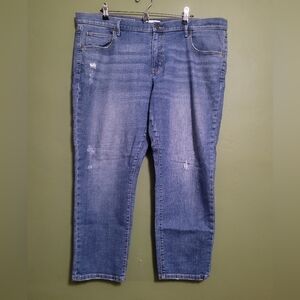 Sonoma Women’s Straight Crop Jeans – Distressed Light Wash (Size 18)